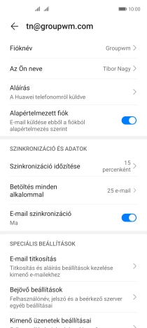 Válaszd a Fióknév lehetőséget.