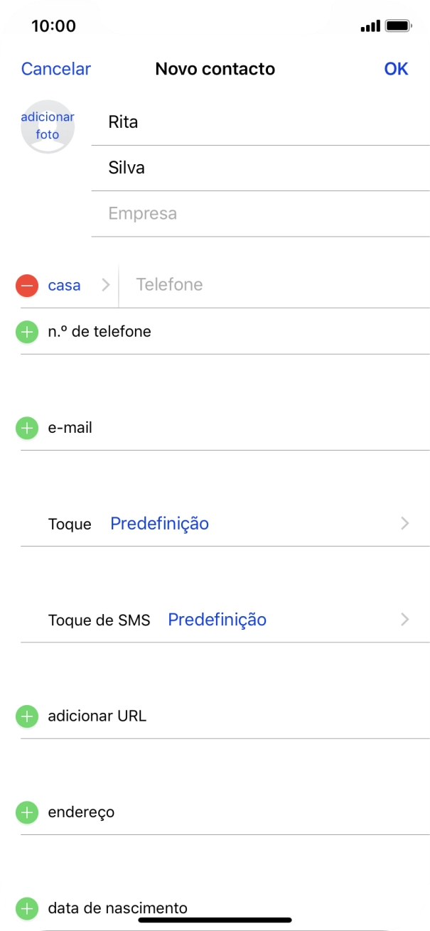 Prima Telefone e introduza o número de telefone pretendido.