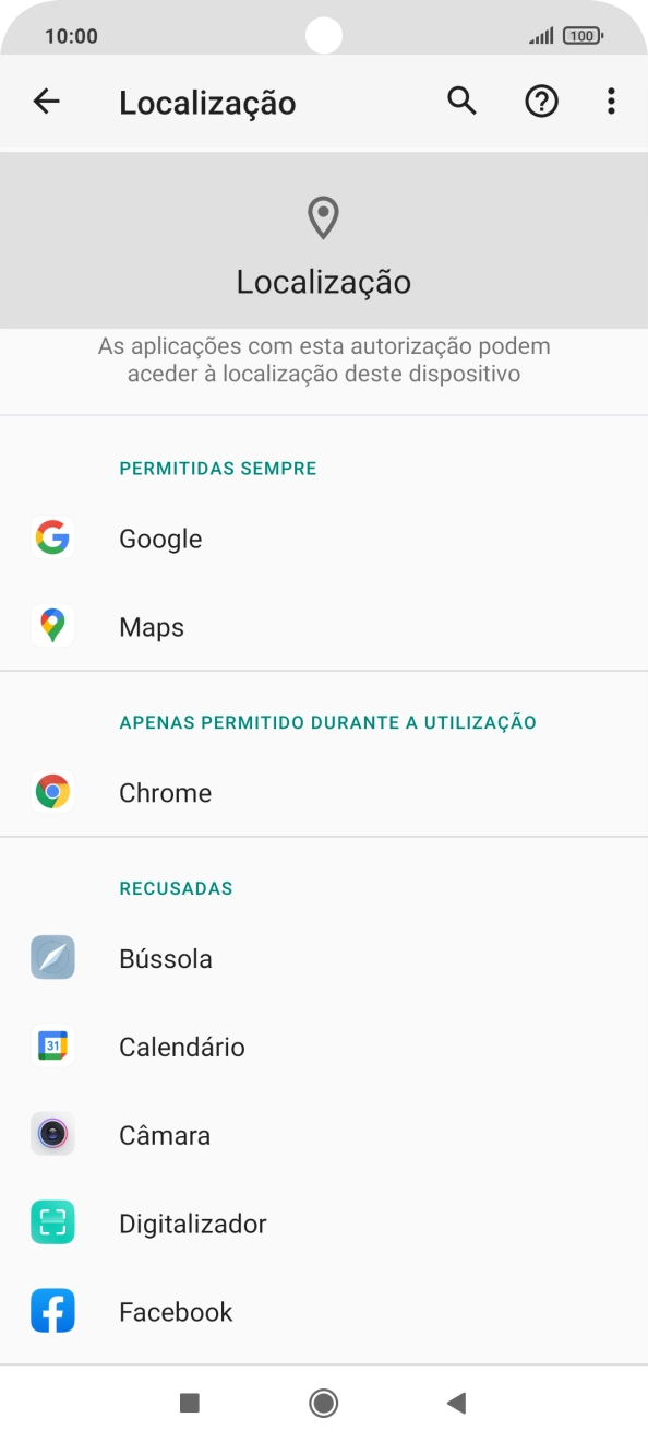 Prima a app pretendida.