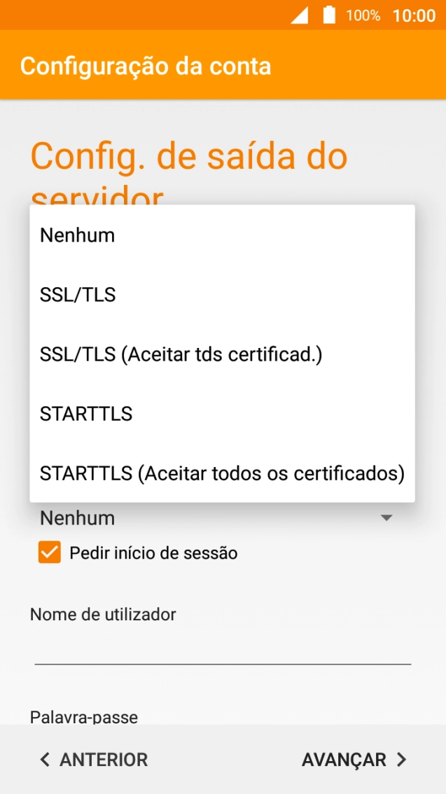 Prima Nenhum para desativar a função.