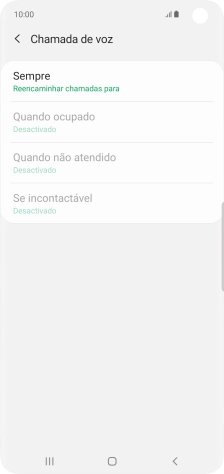Prima o tipo de desvio pretendido.