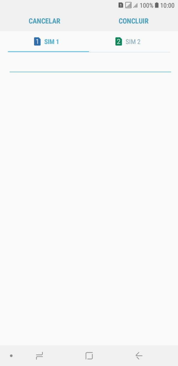 Prima o cartão SIM pretendido.