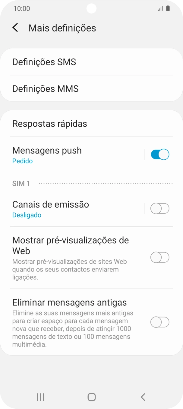 Prima Definições SMS.