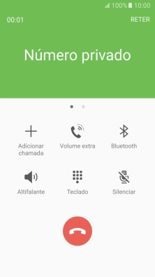 Prima o ícone para terminar a chamada.