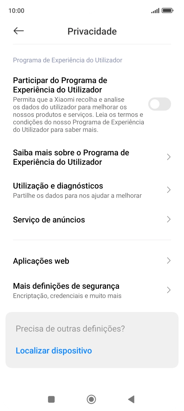 Prima Mais definições de segurança.