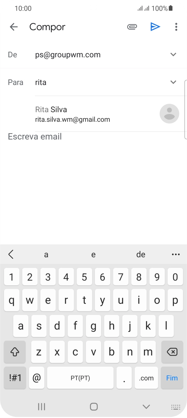 Prima o contacto pretendido.