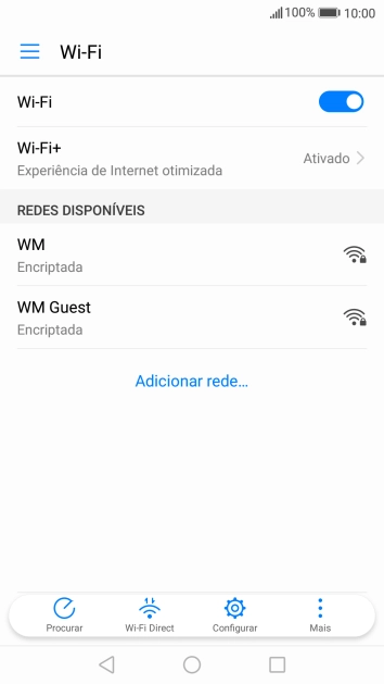 Prima a rede Wi-Fi pretendida.