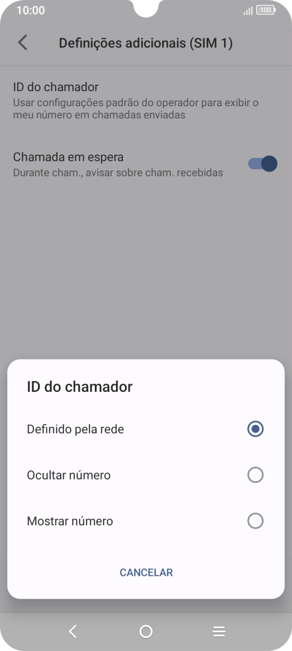 Prima Mostrar número para ativar a visualização do seu número.