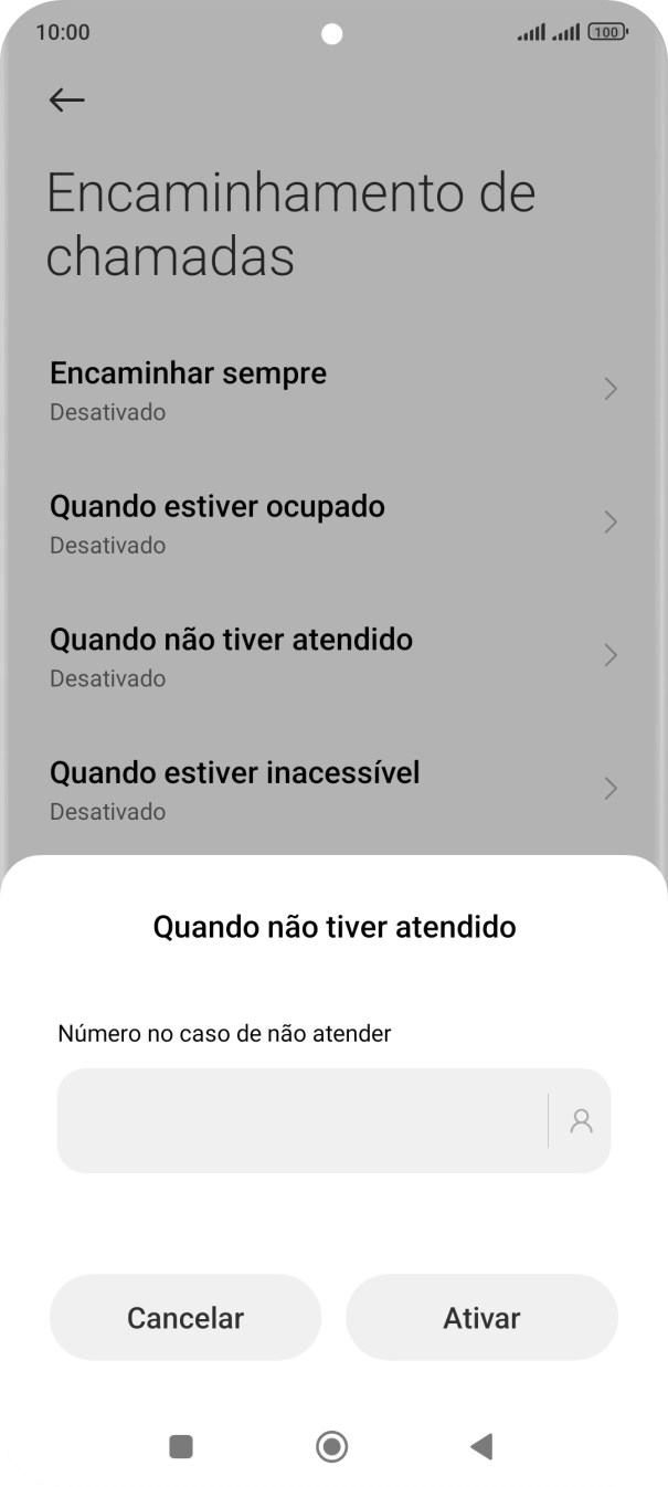 Introduza 123 e prima Ativar.