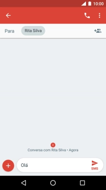 Prima o ícone para enviar quando terminar de escrever a sua mensagem curta.