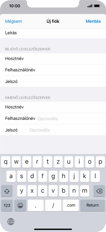 Kattints a Felhasználónév mezőre, és írd be az e-mail-fiókodhoz tartozó felhasználónevet.