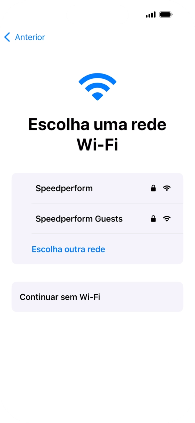 Prima a rede Wi-Fi pretendida.