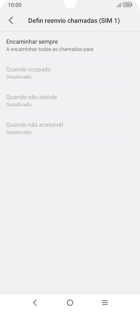 Prima o tipo de desvio pretendido.