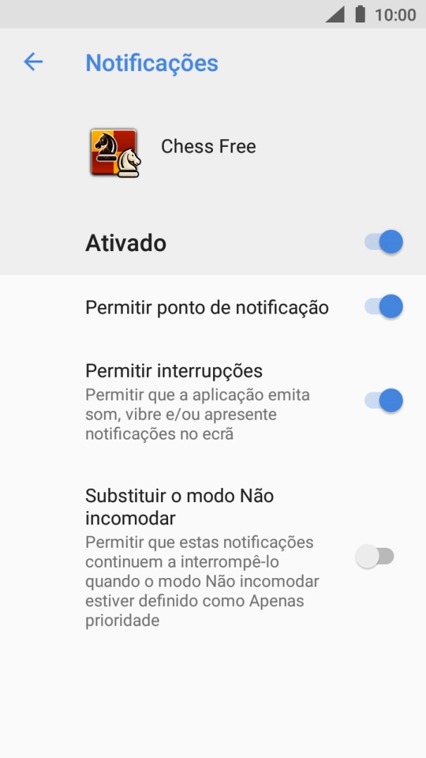 Prima o indicador superior para ativar ou desativar a função.
