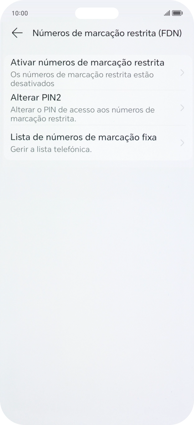 Prima Ativar números de marcação restrita.