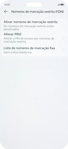 Prima Ativar números de marcação restrita.