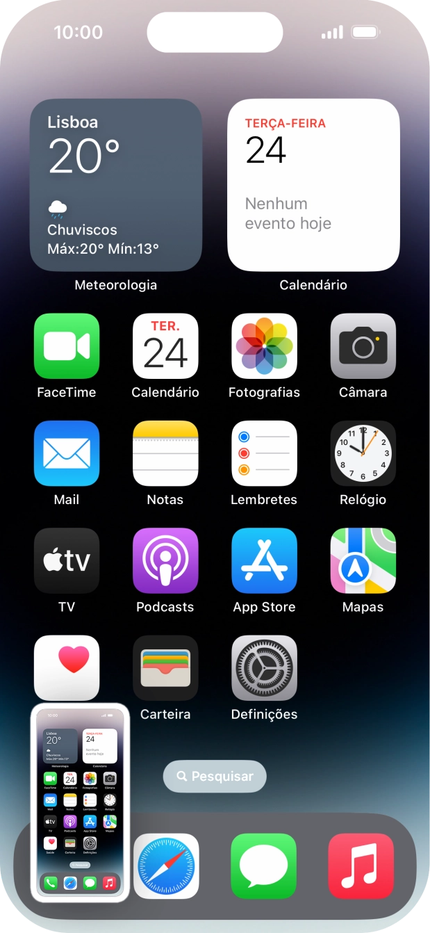 Para modificar a captura de ecrã prima a captura de ecrã e siga as indicações no ecrã para efetuar as modificações pretendidas.