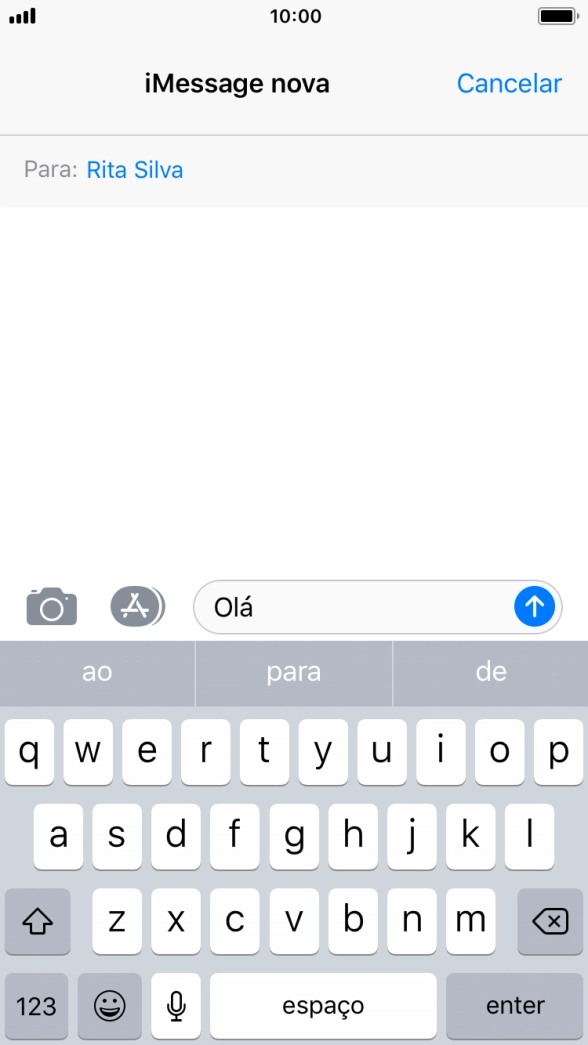 Prima o ícone para enviar.