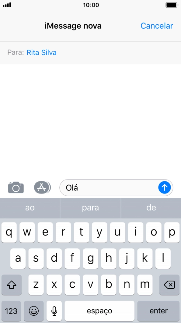 Prima o ícone para enviar.