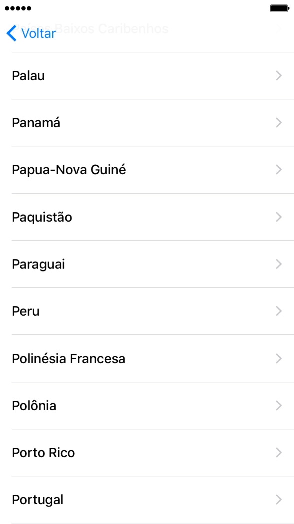 Prima a área ou país pretendido.