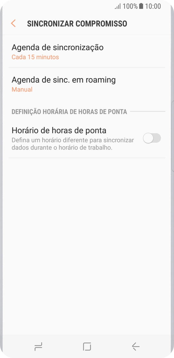 Prima Agenda de sincronização.