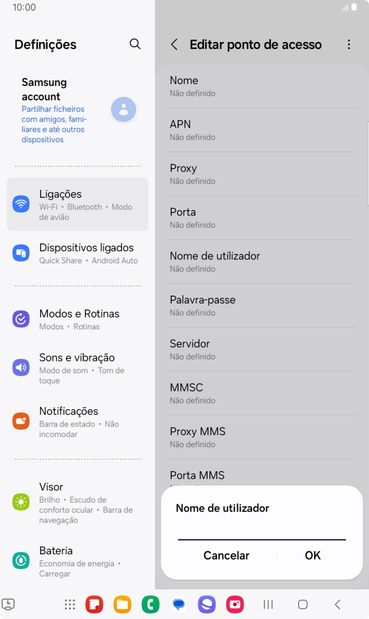 Introduza vodafone e prima OK.