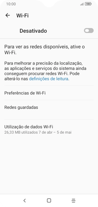 Prima o indicador para ativar a função.