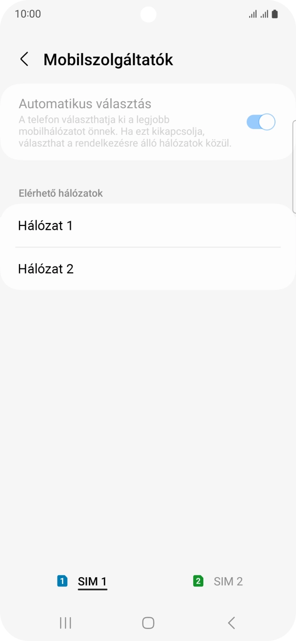 Válaszd ki a kívánt hálózatot.