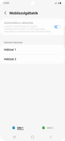 Válaszd ki a kívánt hálózatot.