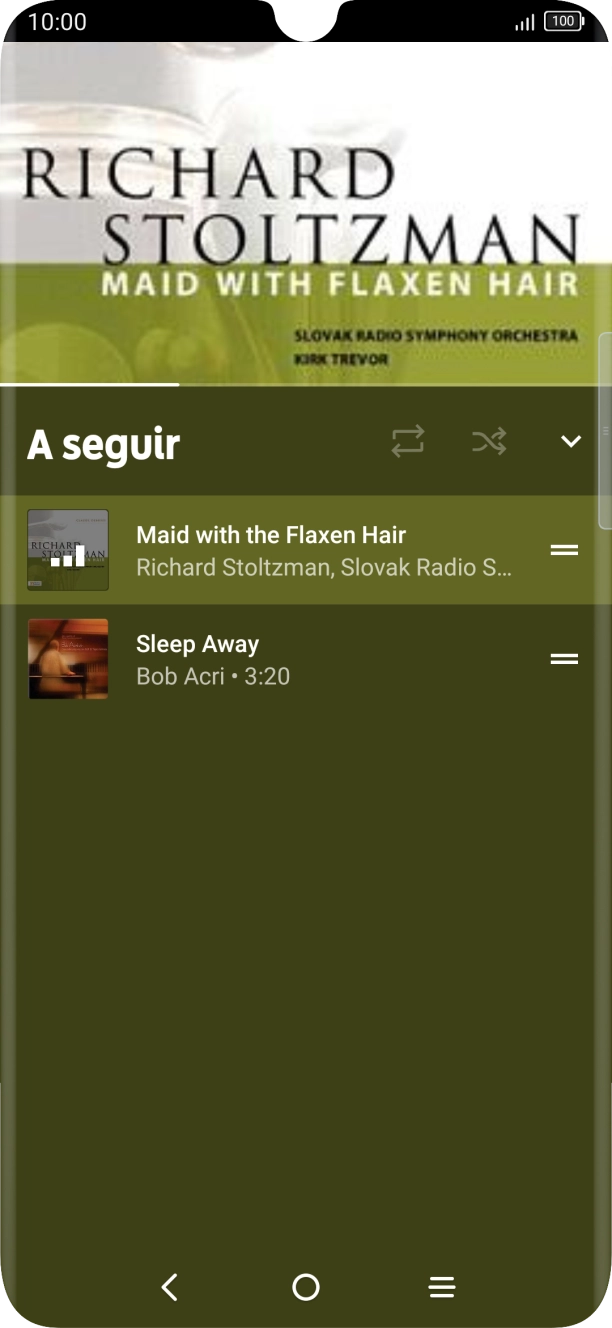 Prima o ícone de reprodução contínua para ativar ou desativar a função.