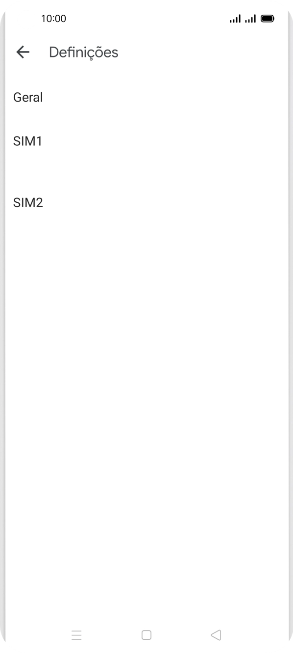 Prima o cartão SIM pretendido.