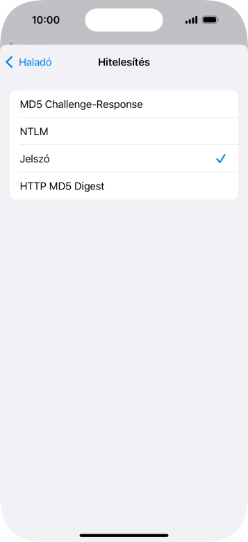 Válaszd a Jelszó lehetőséget.