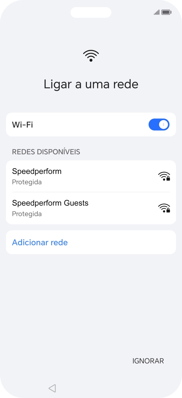 Prima a rede Wi-Fi pretendida.