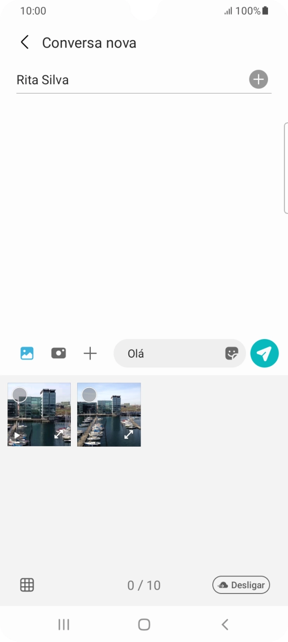 Prima o ícone de galeria e vá até à pasta pretendida.