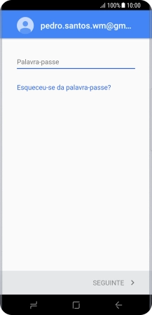 Prima Palavra-passe e introduza a password da sua conta Google.