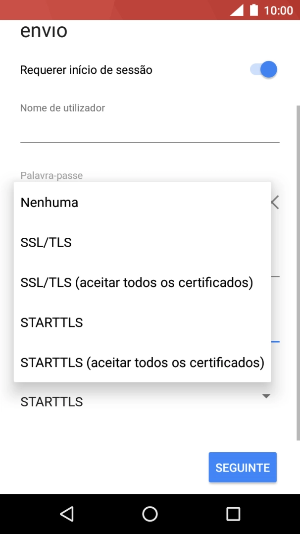 Prima Nenhuma para desativar a função.