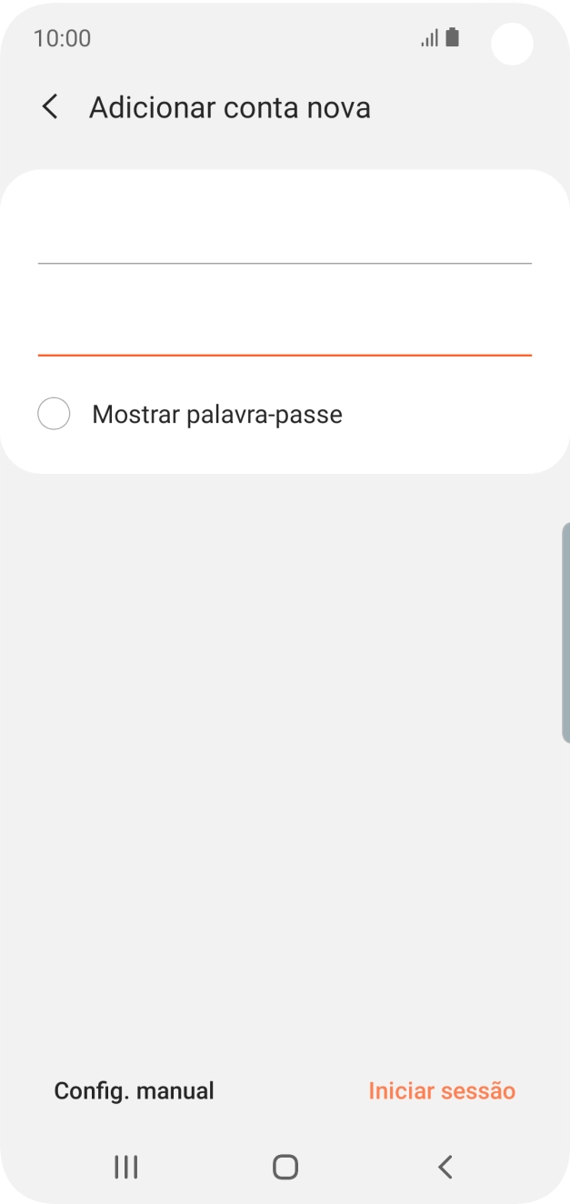 Prima Iniciar sessão.