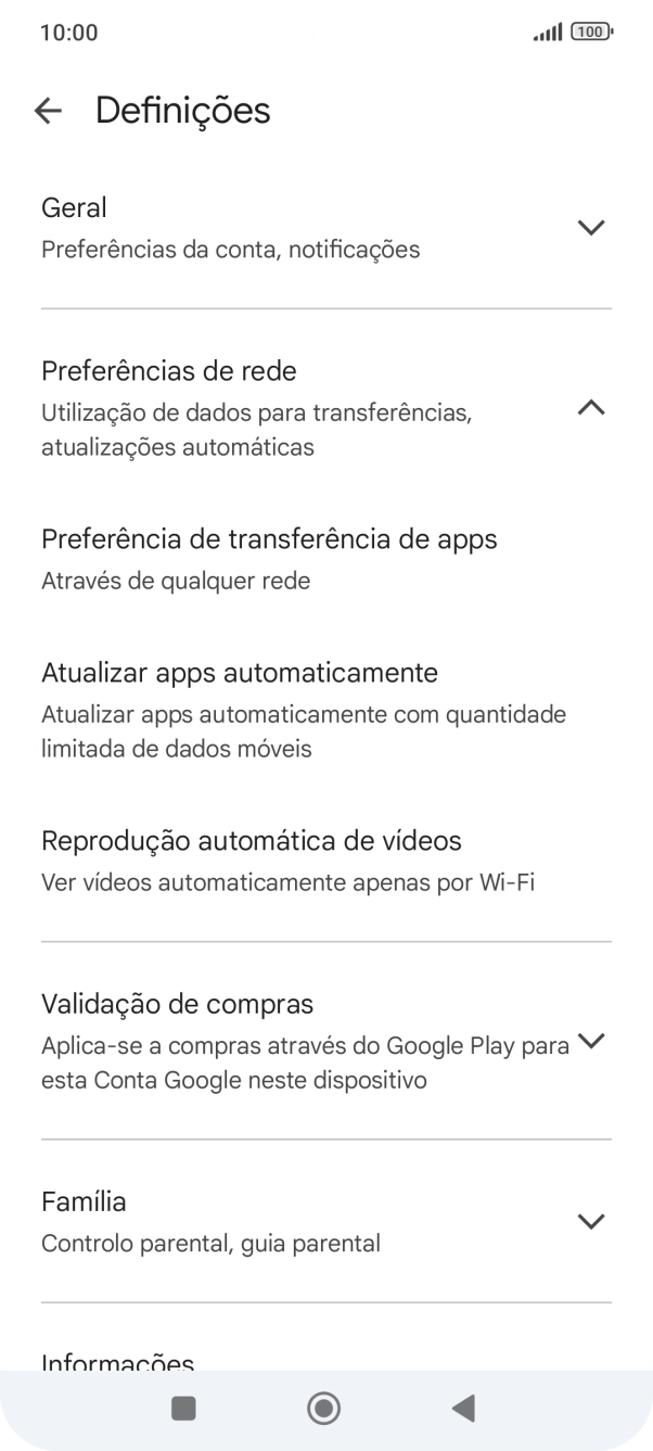 Prima Atualizar apps automaticamente.