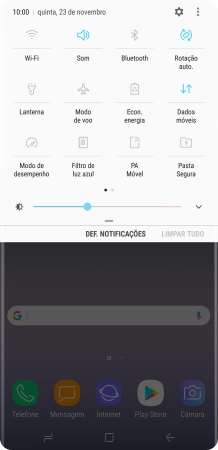 Prima o ícone de dados móveis para ativar ou desativar a função.