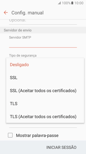 Prima Desligado para desativar a função.