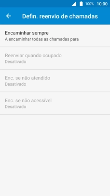 Prima o tipo de desvio pretendido.