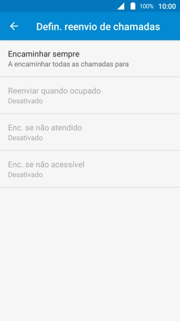 Prima o tipo de desvio pretendido.
