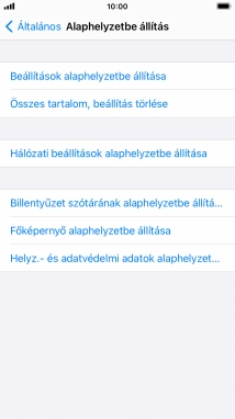 Válaszd a Beállítások alaphelyzetbe állítása lehetőséget.