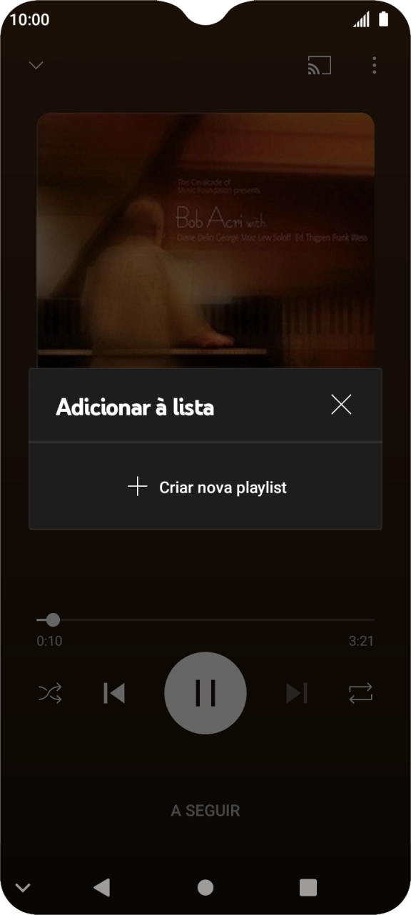 Prima Criar nova playlist.