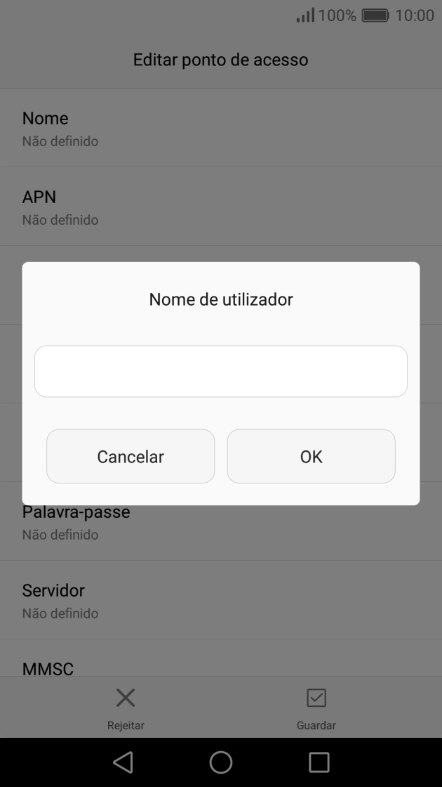 Introduza vodafone e prima OK.