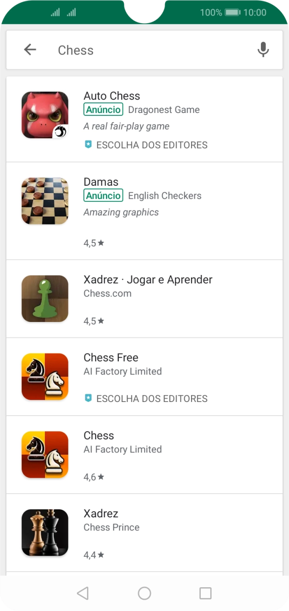 Prima a app pretendida.