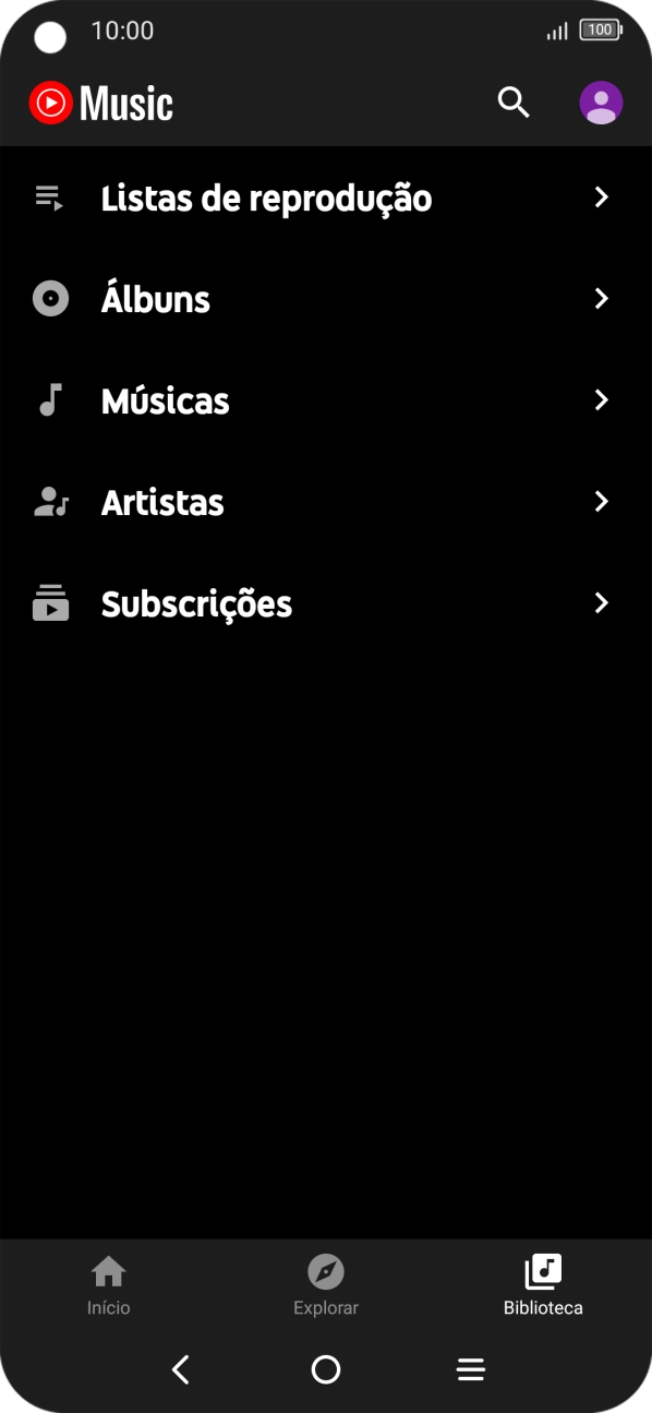 Prima a categoria pretendida e dirija-se ao ficheiro de música pretendido.