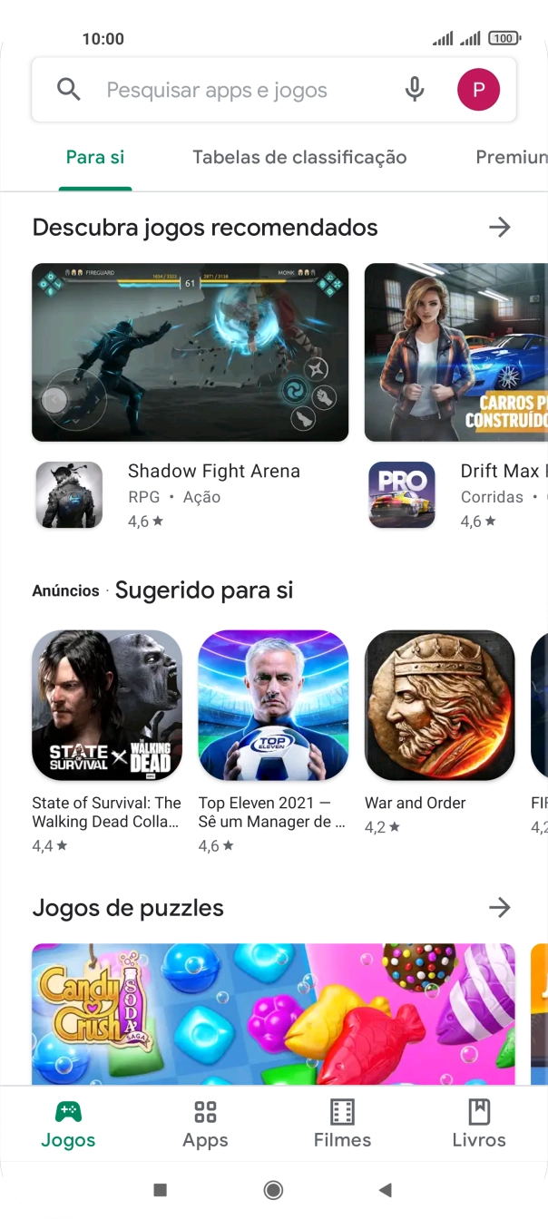 Prima o ícone de perfil.