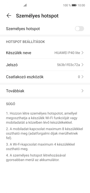Válaszd a Készülék neve lehetőséget.
