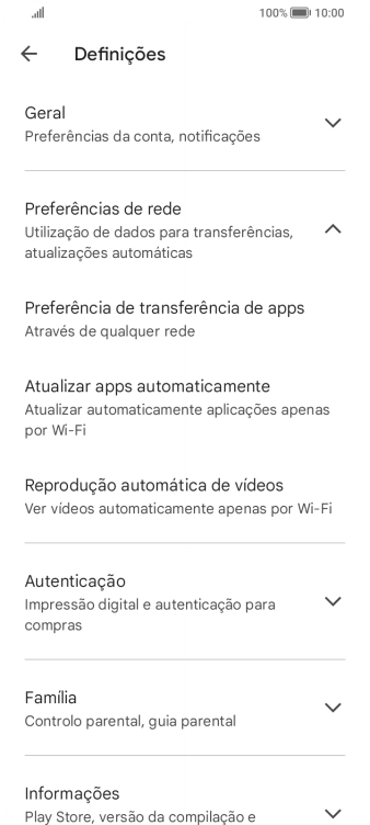 Prima Atualizar apps automaticamente.